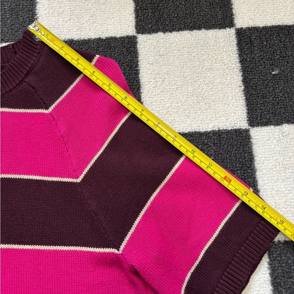 Ann Taylor Burgundy and Pink Knit Top Half Sleeve - Picture 9 of 11